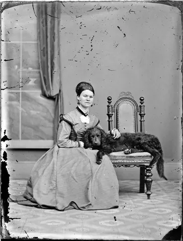 Image: Unidentified woman with dog