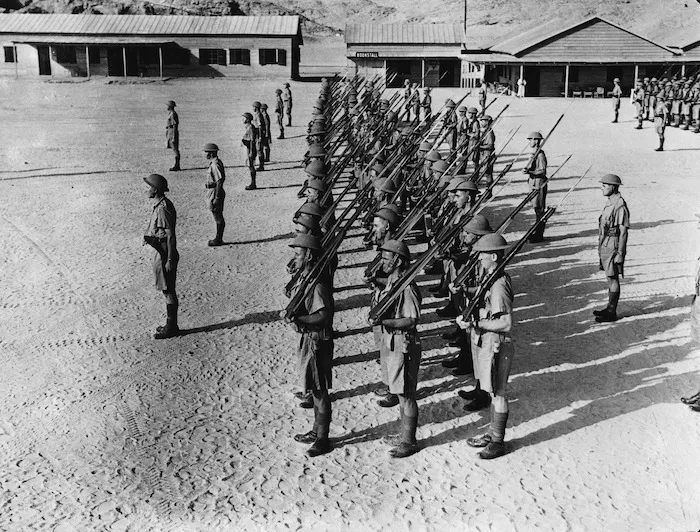 2nd NZEF 20 Battalion on parade at Maadi, Cairo, Egypt