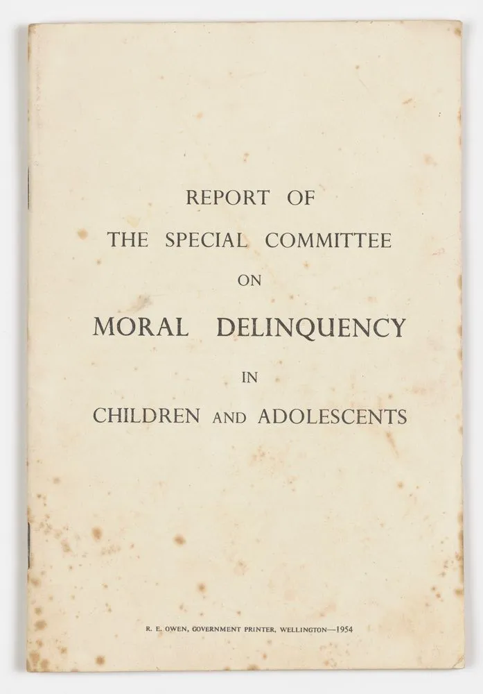 Report of the Special Committee on Moral Delinquency in Children and Adolescents