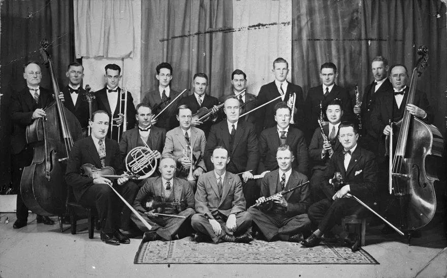 Orchestra broadcasting on Palmerston North Radio