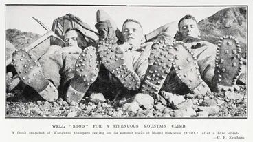 Well 'shod' for a strenuous mountain climb Image: Well 'shod' for a strenuous mountain climb