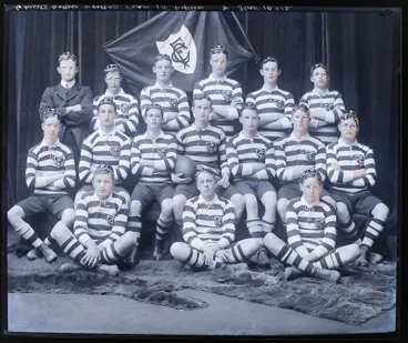 Image: Glass Plate Negative: Christ's College, First Fifteen Football Team