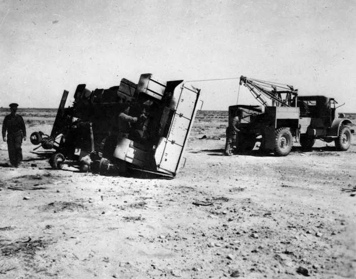 Trucks of NZ Supply Co. in the desert