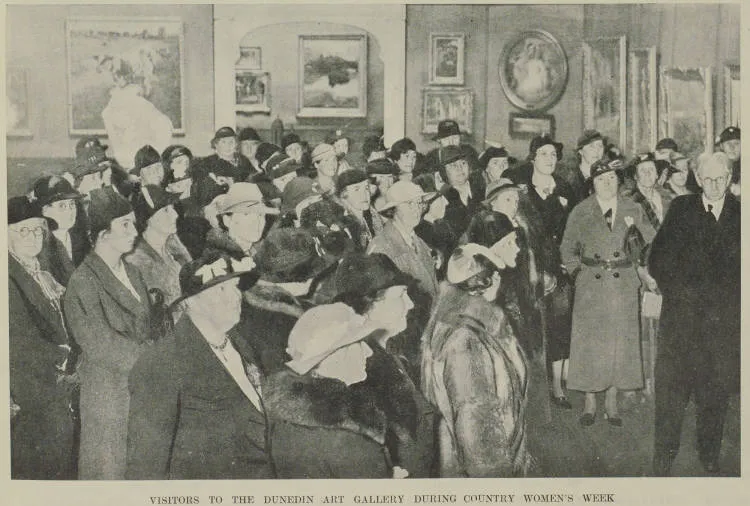 Visitors to the Dunedin art gallery during country women's week