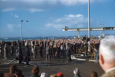 Image: Governor General and dignitaries, Auckland Harbour Bridge opening ceremony, 1959
