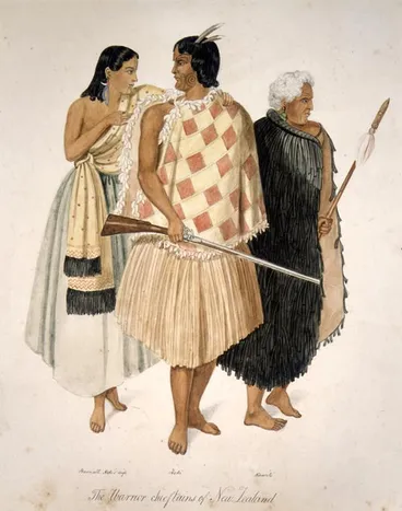 Hōne Heke with Te Ruki Kawiti and Hāriata Rongo Image: Hōne Heke with Te Ruki Kawiti and Hāriata Rongo