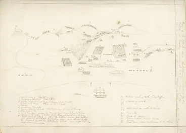 Image: View of the attack upon the settlement of Russell by the natives on Tuesday morning at 1/4 to 5