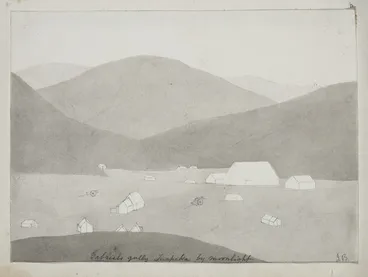 Image: Buchanan, John, 1819-1898 :Gabriel's Gully, Tuapeka by moonlight [1860s]