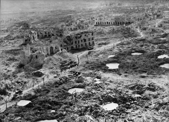 Ruins of the Italian town of Cassino