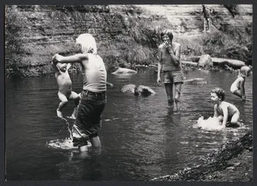 Image: Nothing like a cool dip in Cascades stream, Kauri Park