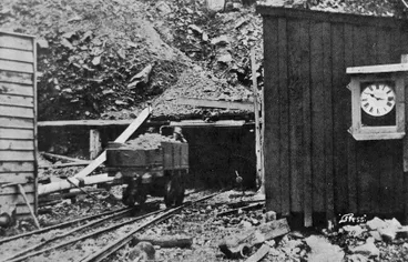 Image: Truck load of borings running from tunnel to tip head