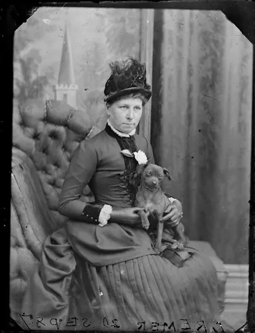 Image: [Mrs?] Cremer, with her dog