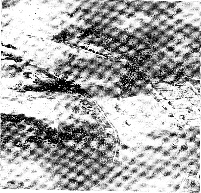 Japanese ships burn and sink along the Saigon River at Saigon, French Indo-China, as carrier-based planes of the American Pacific Heel attacked recently. Forty-one ships were sunk during the assault, and 28 others damaged. (Evening Post, 17 March 1945)