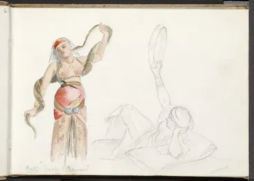 Image: Hill, Mabel 1872-1956 :Ralli. 'Snake charmers' [April 1890?]