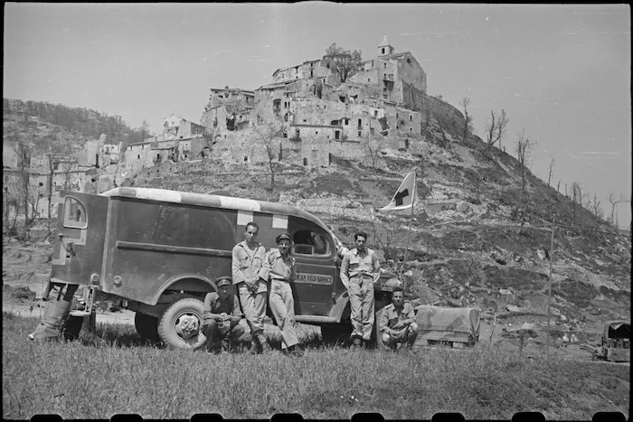 Members of the American Field Service at Aquafondata, Italy, World War II - Photograph taken by George Bull