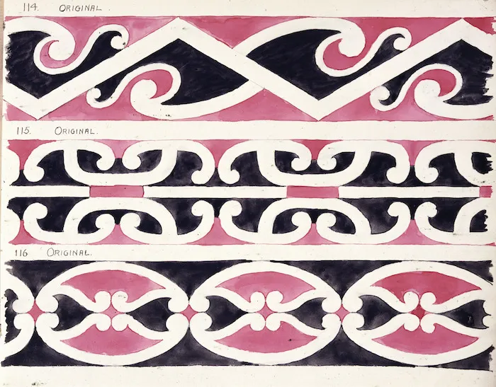 Godber, Albert Percy, 1876-1949 :[Designs for rafter patterns]. 114. Original; 115. Original; 116. Original. [1940-1942].