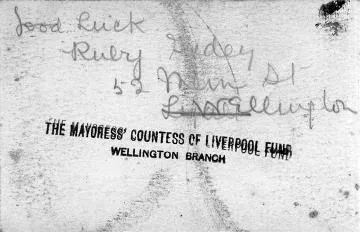 Card from Countess of Liverpool Fund parcel