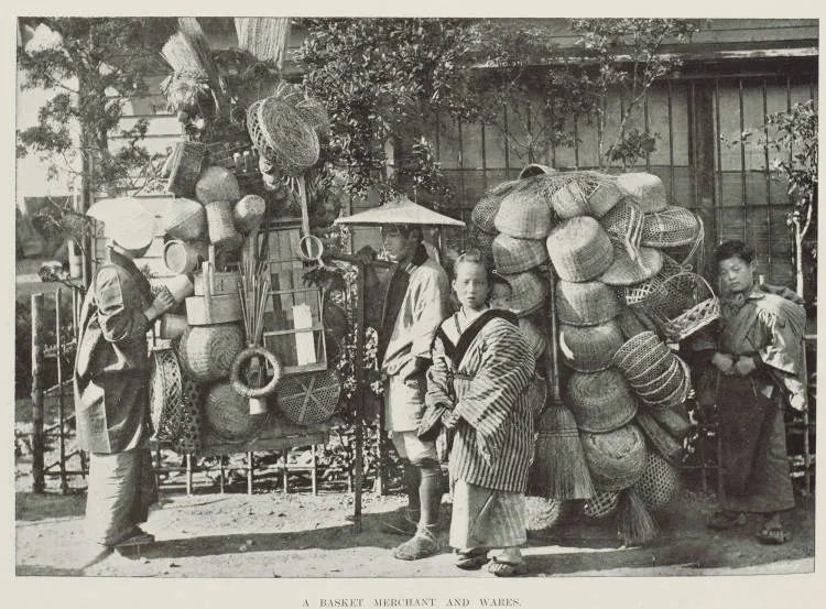 A basket merchant and wares