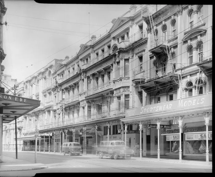Stallards Hotel and Sportswear Models shop, Lambton Quay, Wellington