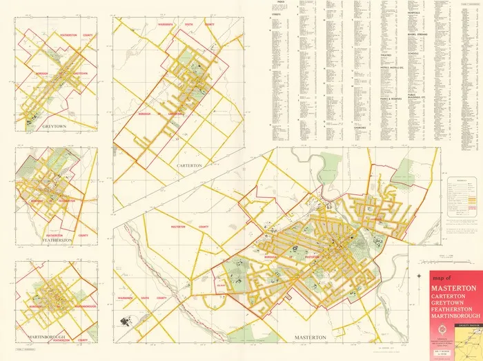 Map of Masterton, Carterton, Greytown, Featherston, Martinborough.