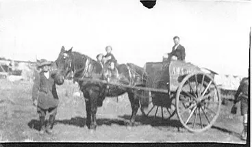Image: Mr Sorby with the Milk Delivery Cart