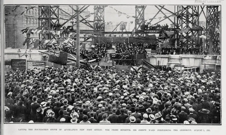 Laying The Foundation Stone Of Auckland's New Post Office