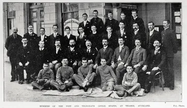 Image: Members of the Post and Telegraph Office staffs, at Thames, Auckland