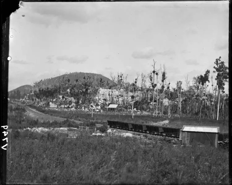 Limestone cliffs at Waro, Hikurangi, 1899