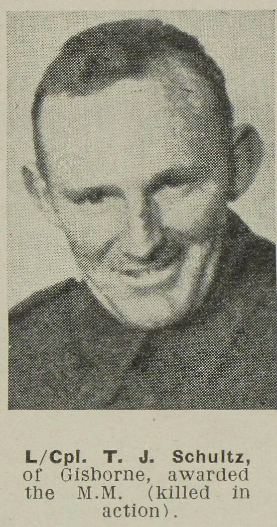Lance-Corporal T. J. Schultz, of Gisborne, awarded the M.M. (killed in action)