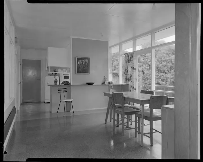 Dining room, Shuker house, Titahi Bay, Wellington