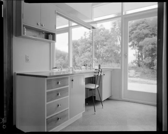 House interior, powder room, Shuker house, Titahi Bay, Porirua