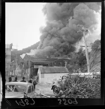 Image: Fire at CMC factory, Ngauranga, Wellington