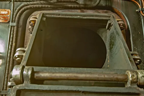 Unlit furnace of steam locomotive Jb 1236