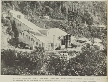 Image: Auckland's goldmining industry: the Komata Reefs Gold Mining Company's battery, Karangahake