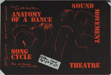 Anatomy of a dance. Song cycle, sound, movement, theatre. Design for programme & poster. Image: Anatomy of a dance. Song cycle, sound, movement, theatre. Design for programme & poster.
