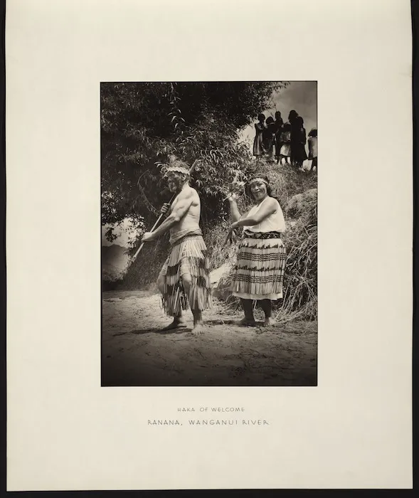 Haka of welcome. Ranana, Wanganui River.