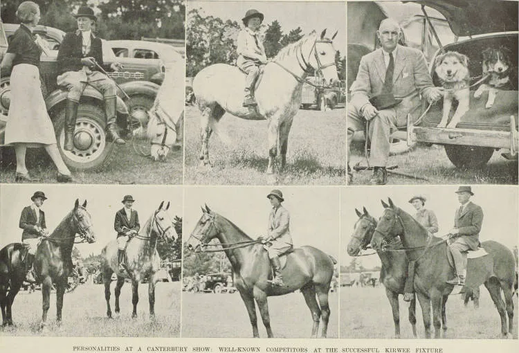 Personalities at a Canterbury show: well-known competitors at the successful Kirwee fixture