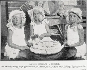 Image: Triplets celebrate a birthday