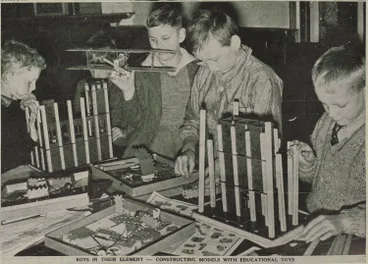 Image: Boys in their element - constructing models with educational toys