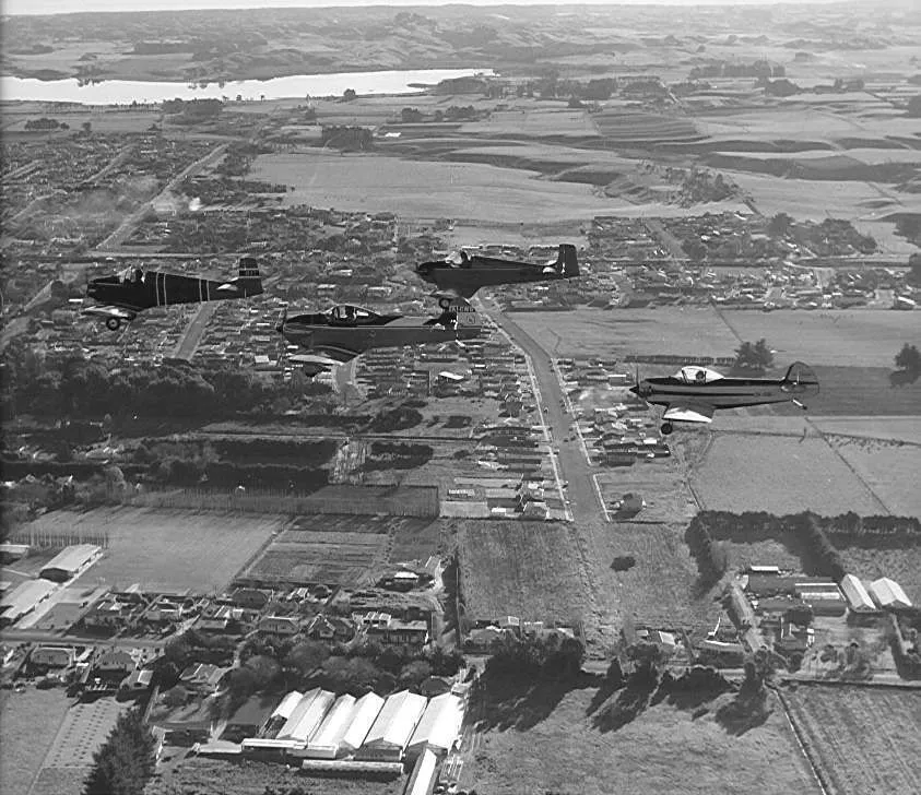 Aerial view, northern section of Levin, 1973