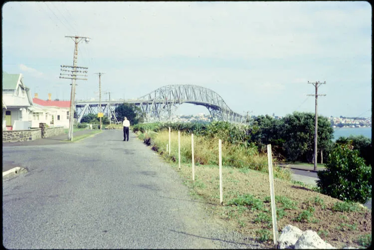 Auckland Harbour Bridge from Northcote Point, 1966