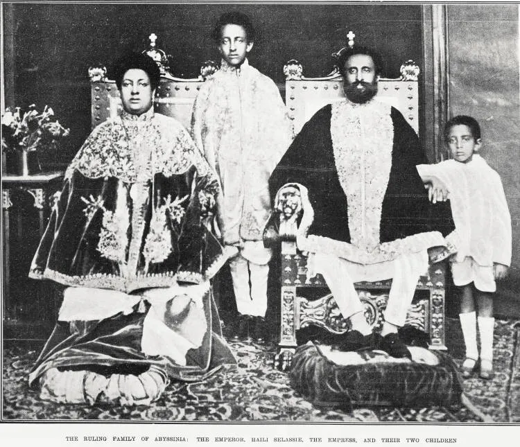 The ruling family of Abyssinia: the Emperor, Haile Selassie, the Empress, and their two children