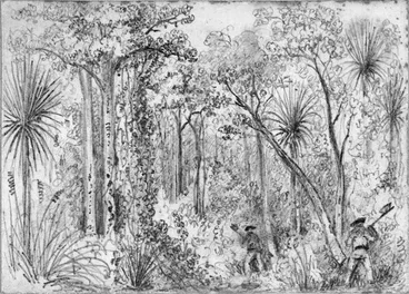 Image: Swainson, William, 1789-1855 :[Clearing bush, ca 1845]