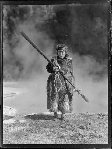 Image: Portrait of Māori kuia Marutuna Mohi near thermal pools, Orakei Korako