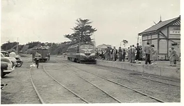 Image: Last railcar to leave Foxton Railway Station