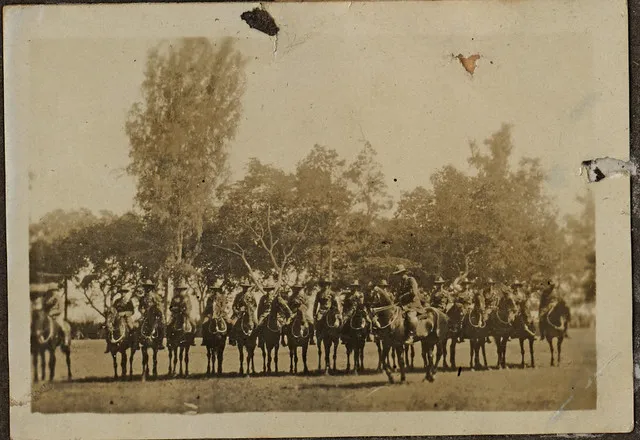 Auckland Mounted Rifles inspection? Egypt? 1915-1919 / WRD Laurie