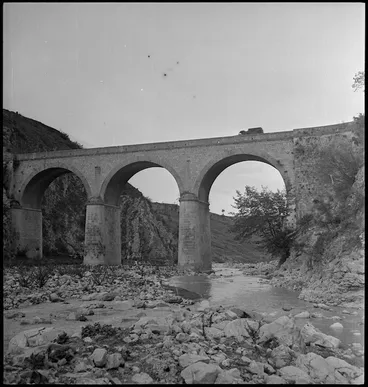 Image: Close up view of bridge in the Sangro River area, Italy - Photograph taken by George Kaye