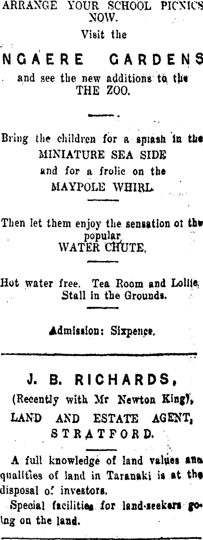 Page 2 Advertisements Column 8 (Taranaki Daily News 19-2-1916)