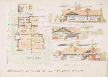 Image: Architectural plan, Bungalow in Wairoa for Mrs Jane White