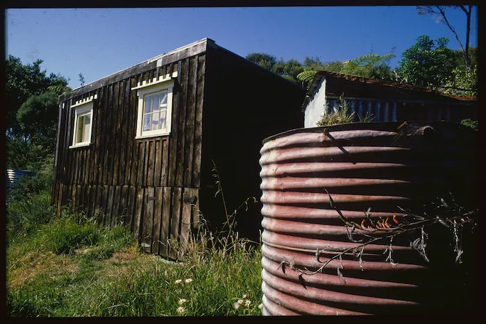 Bach with corrugated iron water tank